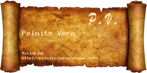 Peinits Vera névjegykártya